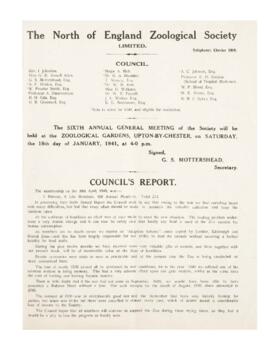 NEZS Annual Report 1939-1940