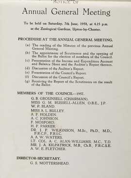 NEZS Annual Report 1957