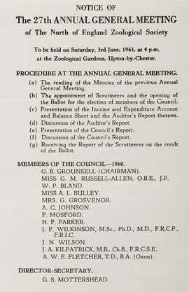 NEZS Annual Report 1960
